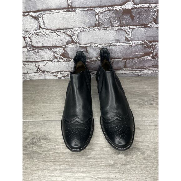 Paul Green Chelsea Black Leather Wingtip Heel Boots Women’s Sz 7.5UK/10M US/41EU - Picture 10 of 16